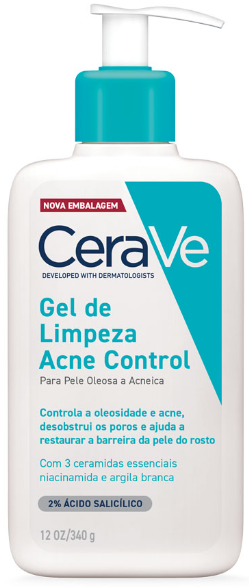 gel de limpeza, acne cerave, pele oleosa